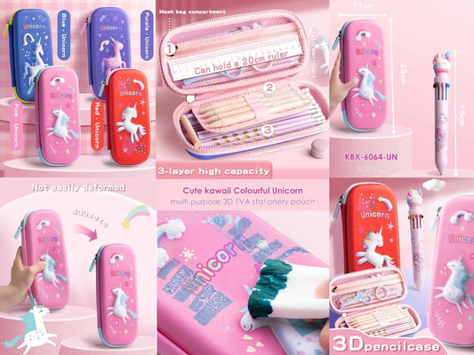 3D Cover EVA  Unicorn Theme Pencil Case